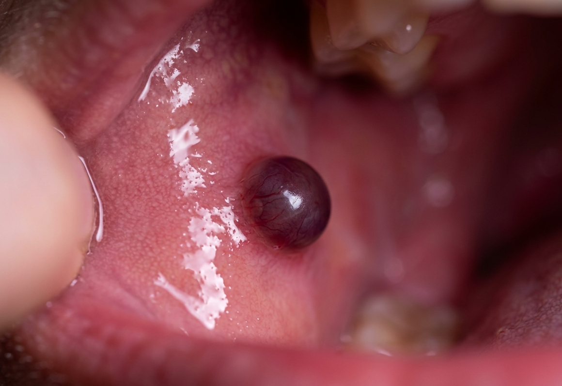 Cloque de sang dans la bouche