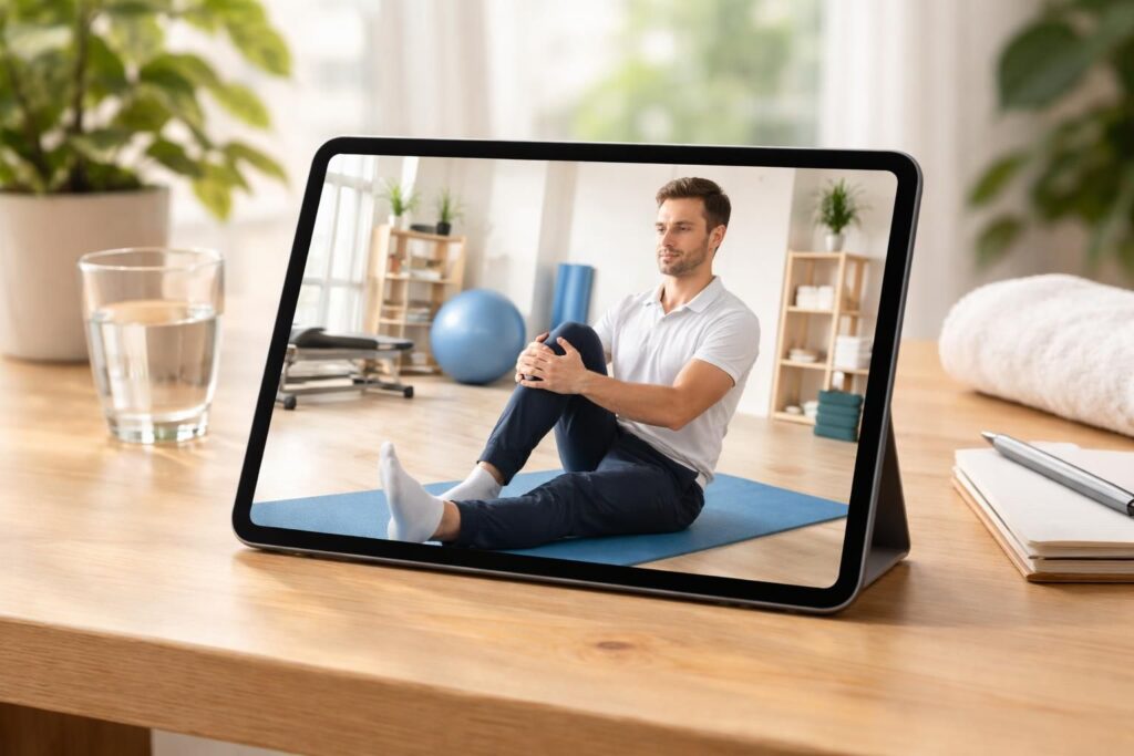 découvrez notre programme vidéo de rééducation kiné sur ipad pour améliorer votre santé à domicile, avec des exercices guidés par des professionnels.